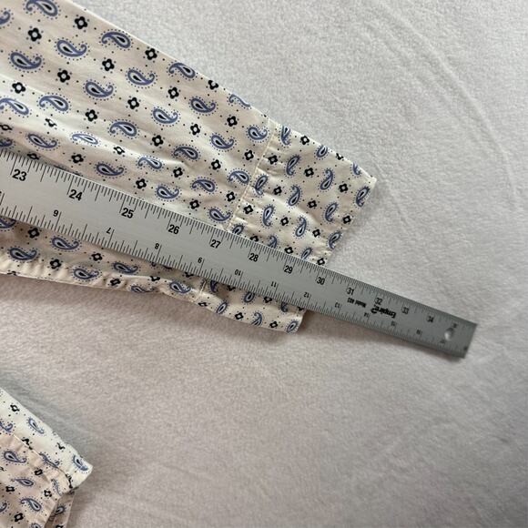 Levis Shirt men's Medium White Western Pearl Snap Cowboy Rancher Geometric NEW - Picture 7 of 10